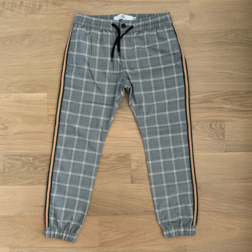 PLAID JOGGER TROUSER WITH SIDE STRIPE